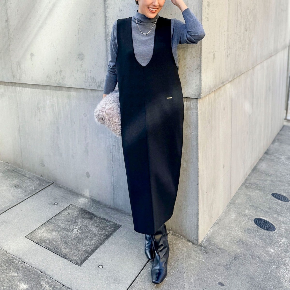 ◇【WEB限定カラーあり】ウォッシャブル前ジップジャンパースカート