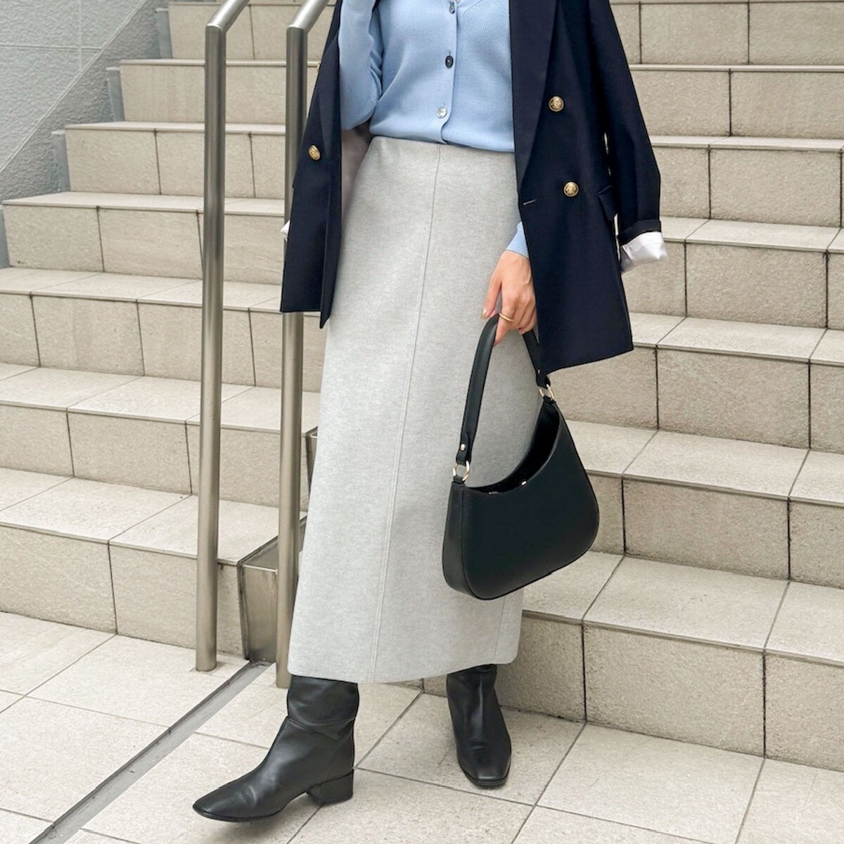 24AW ノーリーズ ウォッシャブルダブルジャージタイトミディスカート セットアップ対応》ウォッシャブルダブルジャージタイトミディスカート