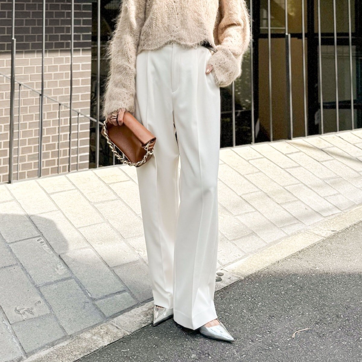 NOLLEY'S ウォッシャブルウール調愛されイージーワイドパンツ ウォッシャブルウール調愛されイージーワイドパンツ