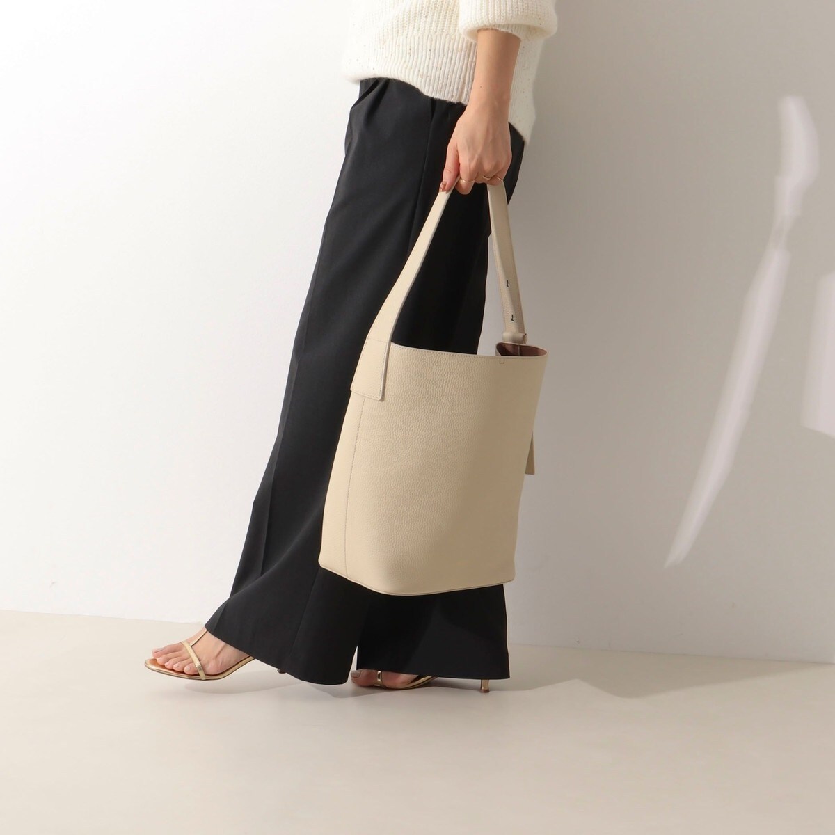 NOLLEY'S ワンショルダー バケツトートバッグ ノーリーズ NOLLEY'S バケツワンショルダーバッグ （グレーベージュ