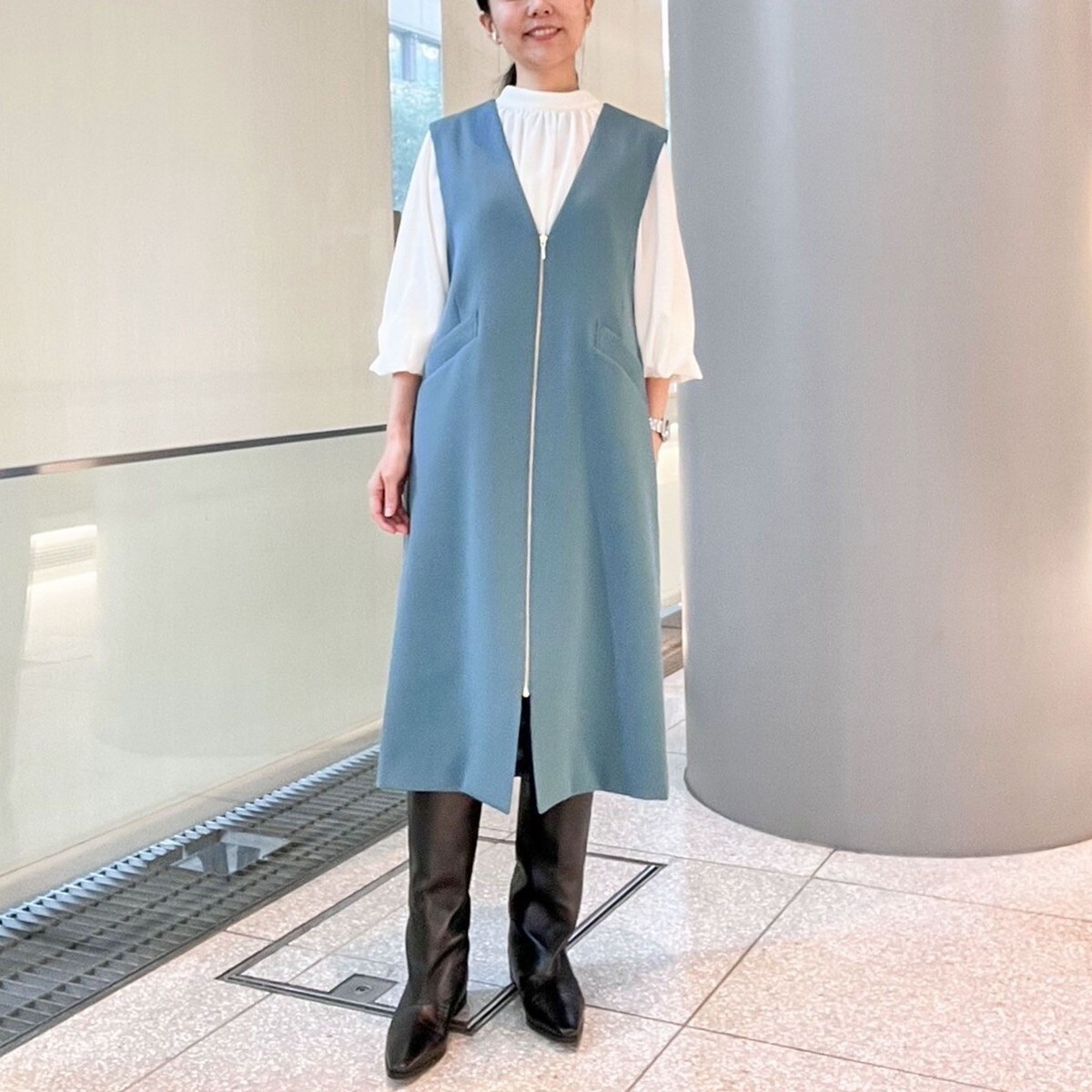◇【WEB限定カラーあり】ウォッシャブル前ジップジャンパー