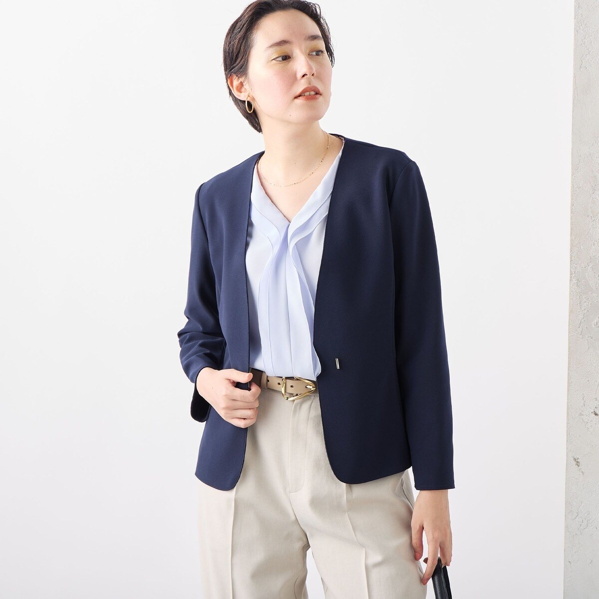 【美品】NOLLEYS ノーカラー　春 NOLLEY'S Sophi ジャケット ノーカラージャケット