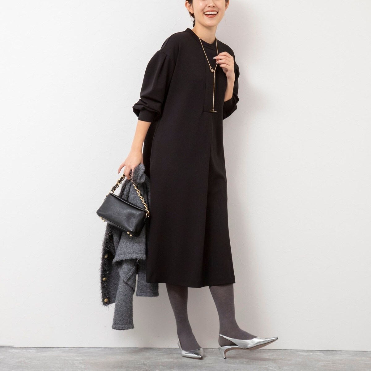 新品未使用【NOLLEY'S】ウォッシャブル裏起毛カットジョーゼットワンピース ウォッシャブル裏起毛カットジョーゼットワンピース | ノーリーズ