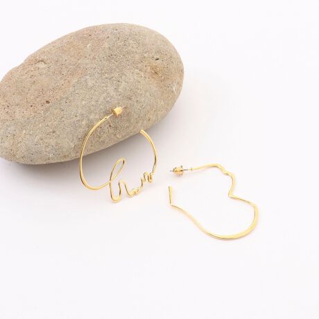 ucalypt/ユーカリプト】P515Love and Heart Hoop Pierce(ペア 