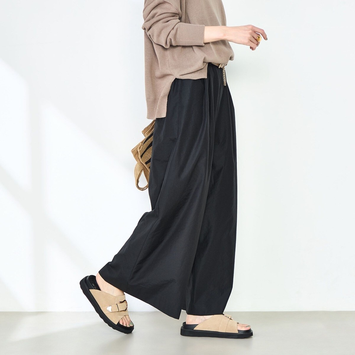 新品未使用　NOLLEY'S ウォッシャブル美脚オックスパンツ ノーリーズ NOLLEY'S ウォッシャブル美脚オックスパンツ チャコールグレー