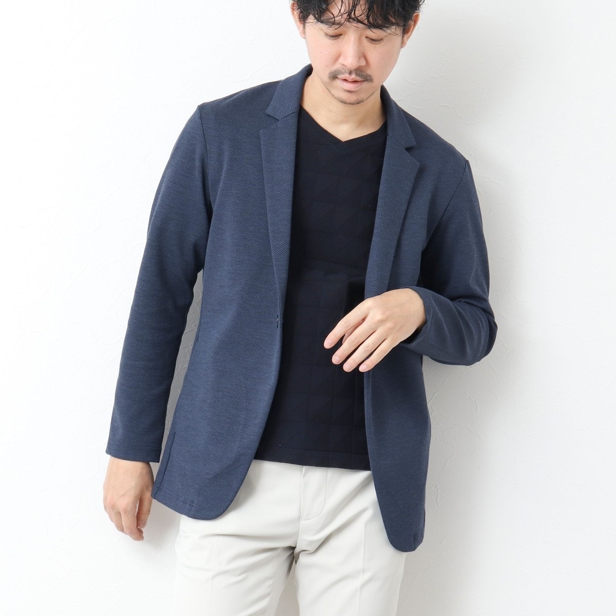 Nolley's ハニカムジャガード テーラーカーディガン ジャケット Lサイズ Nolley´s ハニカムジャガード テーラーカーディガン ジャケット