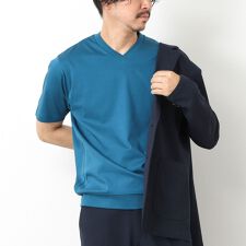 ノーリーズ(NOLLEY'S)の《ビジカジ対応》シルケットスムース Vネック ドレスTシャツ 25SS