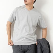 ノーリーズ(NOLLEY'S)の《ビジカジ対応》シルケットスムース Vネック ドレスTシャツ 25SS