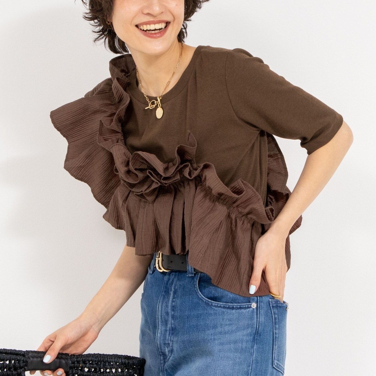 【お値下げ中】NOLLYSフリル付き3wayストレッチリブカットソー フリル付き3WAYストレッチリブカットソー | ノーリーズ(NOLLEY'S