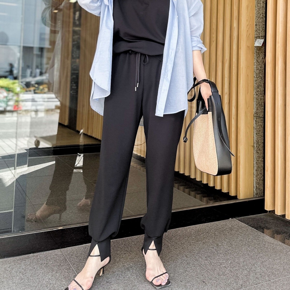 五明祐子さん着用 ◇【WEB限定】POLY・LINEN マニッシュワイド
