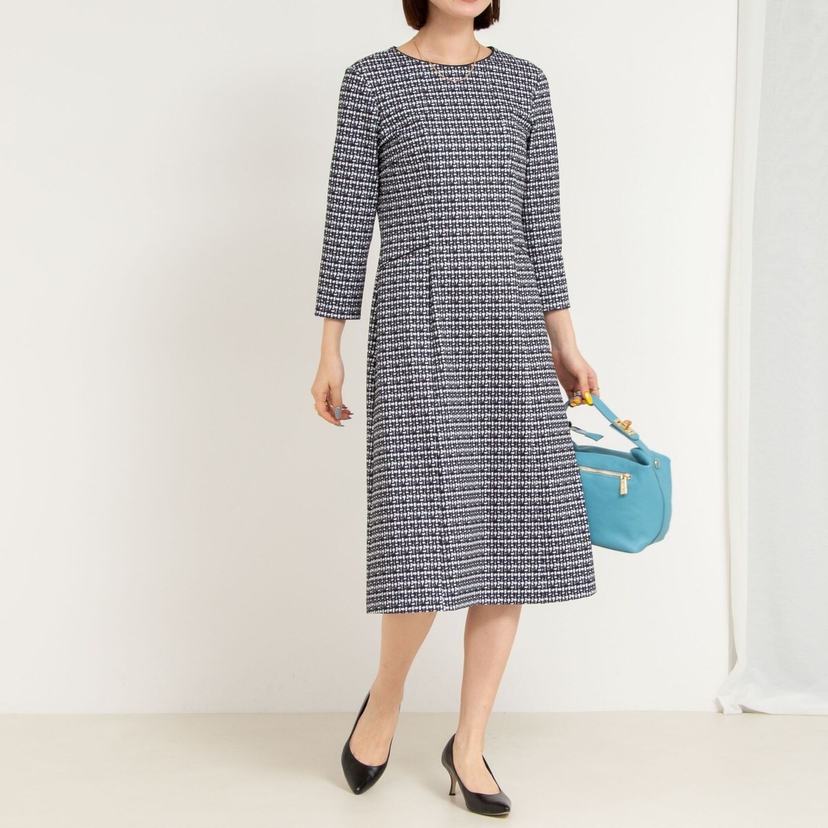 ツイード見えワンピース