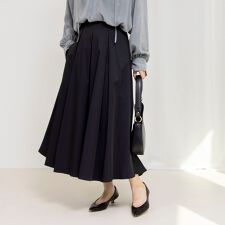 【追加】ウォッシャブルタフタタックフレアスカート