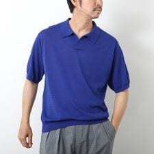 《PIMA COTTON》成型半袖 NSN スキッパーニットポロシャツ 25SS