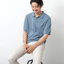 《PIMA COTTON》成型半袖 NSN スキッパーニットポロシャツ 25SS