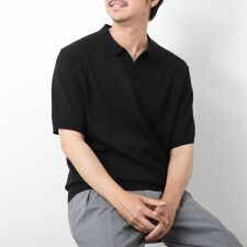 ノーリーズ(NOLLEY'S)の《PIMA COTTON》成型半袖 NSN スキッパーニットポロシャツ 25SS