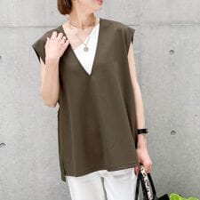 【WEB STAFF高久☆別注カラーあり】COOL TOUCH 深Vネックプルオーバーカットソー
