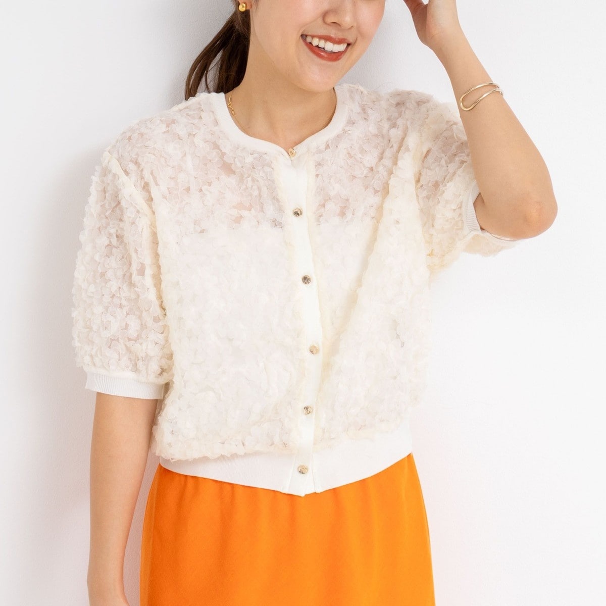 セール 40%OFF】MUSIC カシミヤブレンド天竺Vネックカーディガン