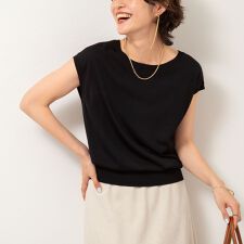 《手洗い可能》18GサラサラフレンチニットT