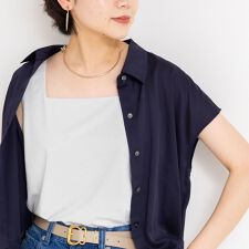 サテン×ラメベア天2WAYタンクトップ