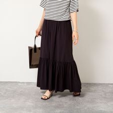 撥水ストレッチギャザースカート