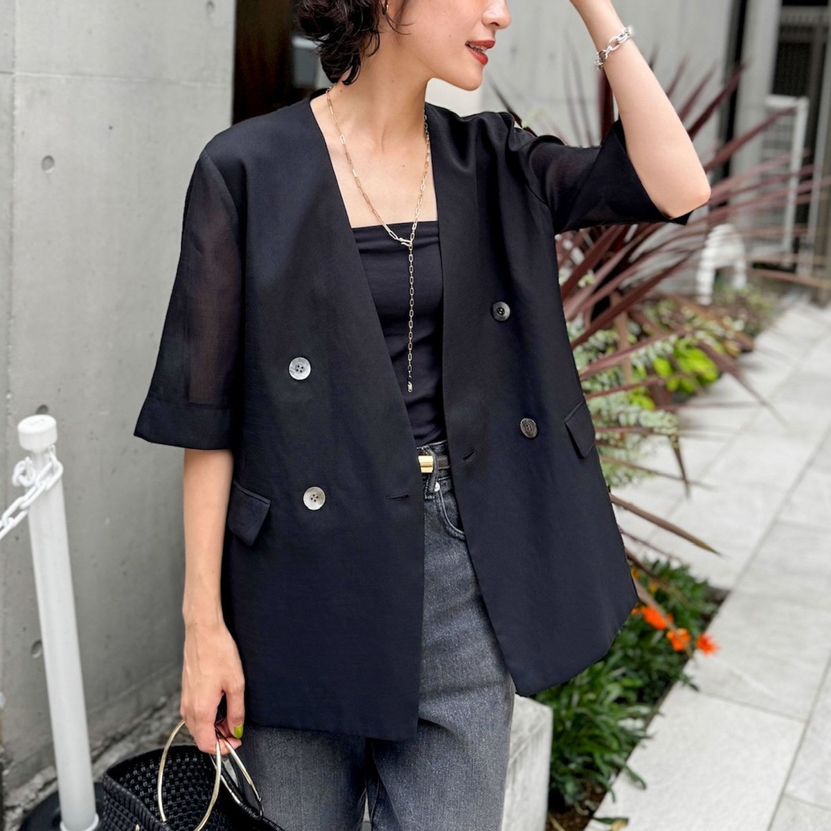 【値下！新品タグ付き】NOLLEY'S ノーカラージャケット 黒 38(M) ノーリーズ(NOLLEY'S) レディース ノーカラージャケット の一覧