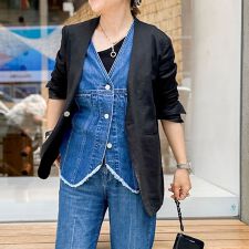 【RM denim】Vネックデニムベスト