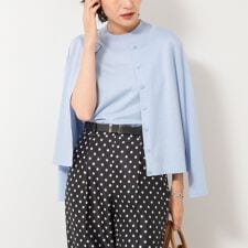 ノーリーズ(NOLLEY'S)の《アンサンブル対応》《手洗い可能》W混ラメクルーネックカーディガン