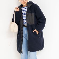 ◇【WEB限定】【TAION/タイオン】別注ボア×ダウンフードコート(リバーシブル)