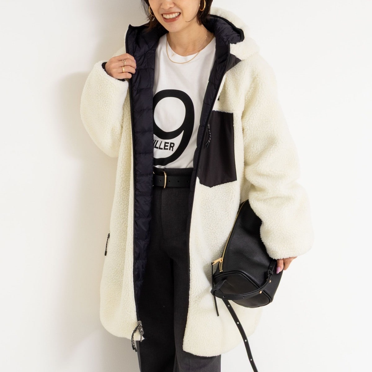 ◇【WEB限定】【TAION/タイオン】別注ボア×ダウンフードコート