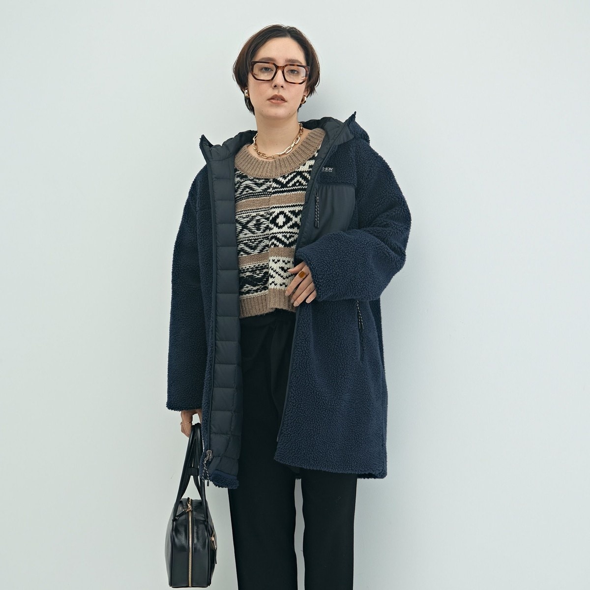 ◇【WEB限定】【TAION/タイオン】別注ボア×ダウンフードコート