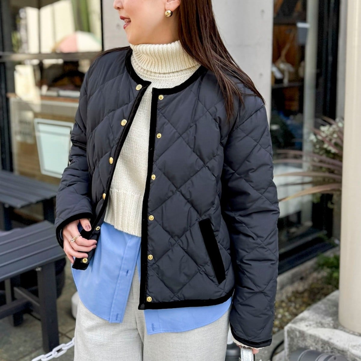 ◇【WEB限定】【TAION/タイオン】別注ダイヤキルト×ボアロングダウン