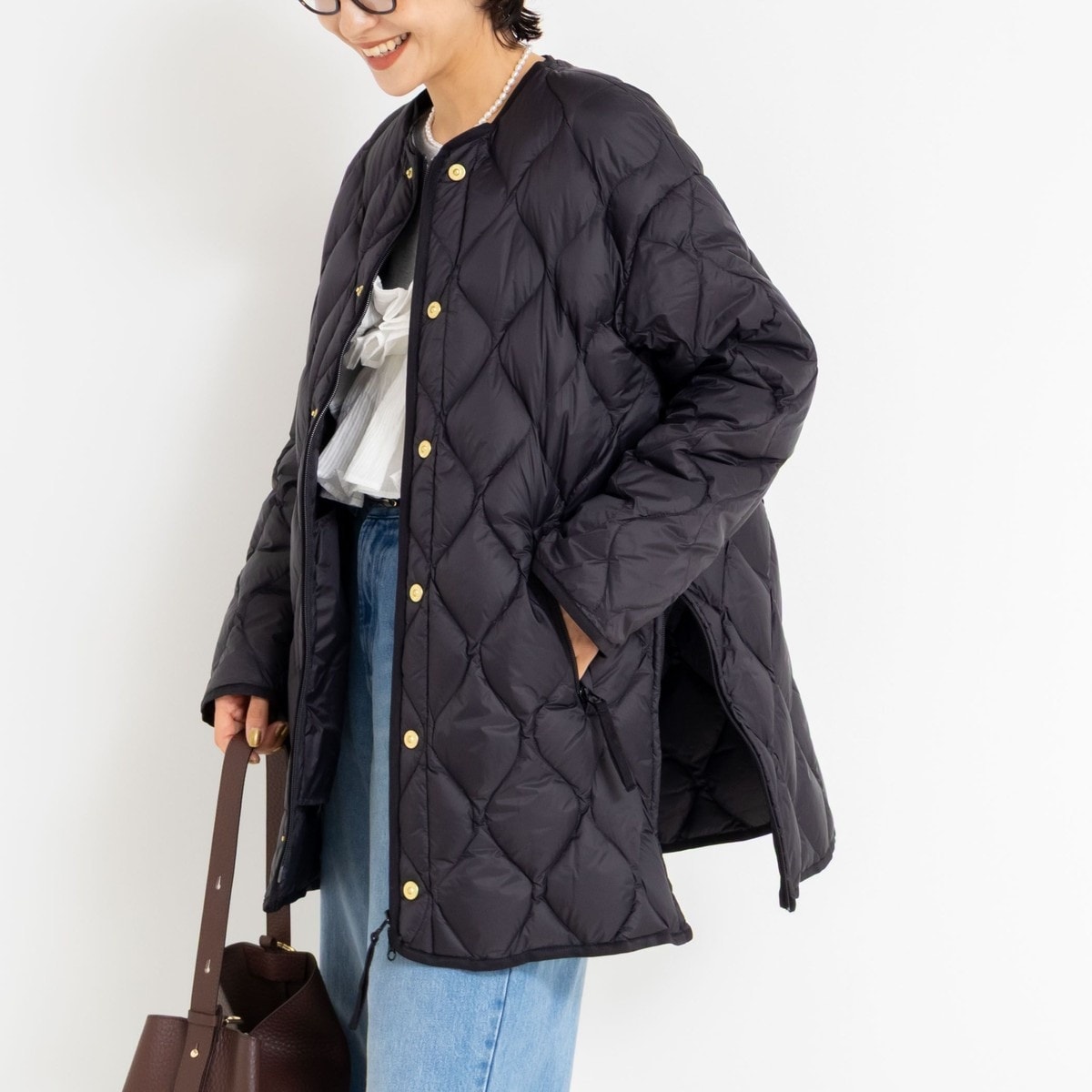 SALON adam et rope テンダークロス　ミドル丈ダウン　グレー SALON adam et ropé(サロン アダム エ ロペ) / 【WEB限定