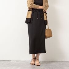 《セットアップ対応》ウォッシャブルダブルサテンイージースカート