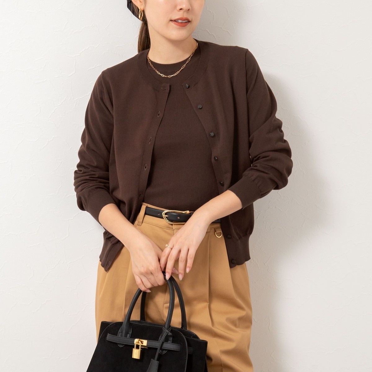 NOLLEY'Sフワフワクルーネックジャケット　手洗い可 NOLLEY'S（ノーリーズ）の「フワフワクルーネックジャケット