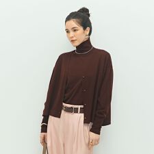 《手洗い可能》《アンサンブル対応》18G天竺ゆったりVネックカーディガン