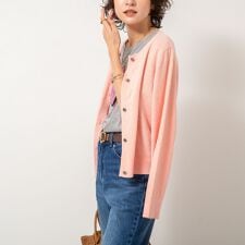 ノーリーズ(NOLLEY'S)の《手洗い可能》《アンサンブル対応》モールヤーンクルーネックカーディガン