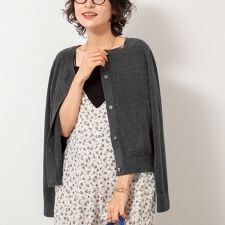 ノーリーズ(NOLLEY'S)の《手洗い可能》《アンサンブル対応》モールヤーンクルーネックカーディガン