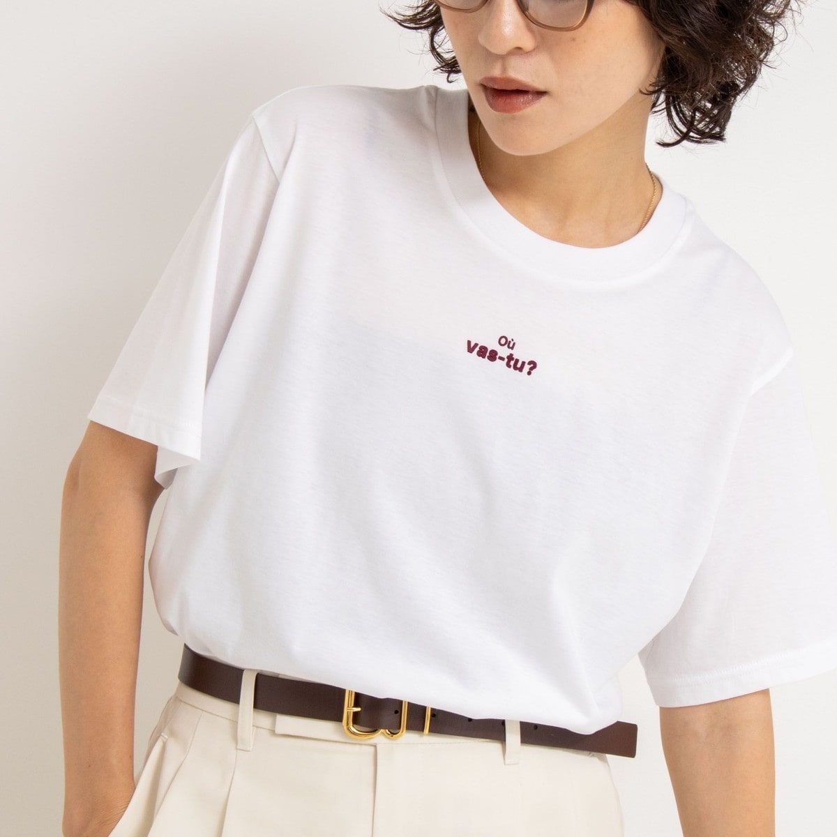 IENA クロップドTシャツ　ホワイト クロップドTシャツ（Tシャツ/カットソー）｜IENA（イエナ）の