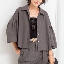 《セットアップ対応》袖フレアボリュームシャツ