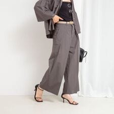 《セットアップ対応》クロップドワイドパンツ
