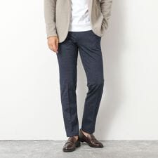 《ビジカジ対応》ハイゲージ 撚り杢 ツイルスリムフィット 25AW