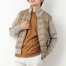【TAION/タイオン】別注HI NECK DOWN JKT WITH SLEEVE KNIT 25