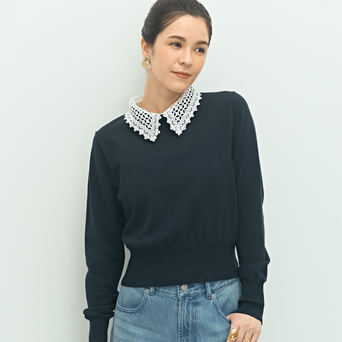 ◇【WEB限定】《手洗い可能》モヘアポリエステル片畦プル