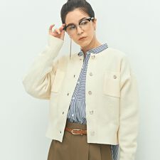 ノーリーズ(NOLLEY'S)の《手洗い可能》鹿の子編みクルーネックカーディガン