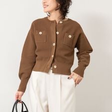 ノーリーズ(NOLLEY'S)の《手洗い可能》鹿の子編みクルーネックカーディガン