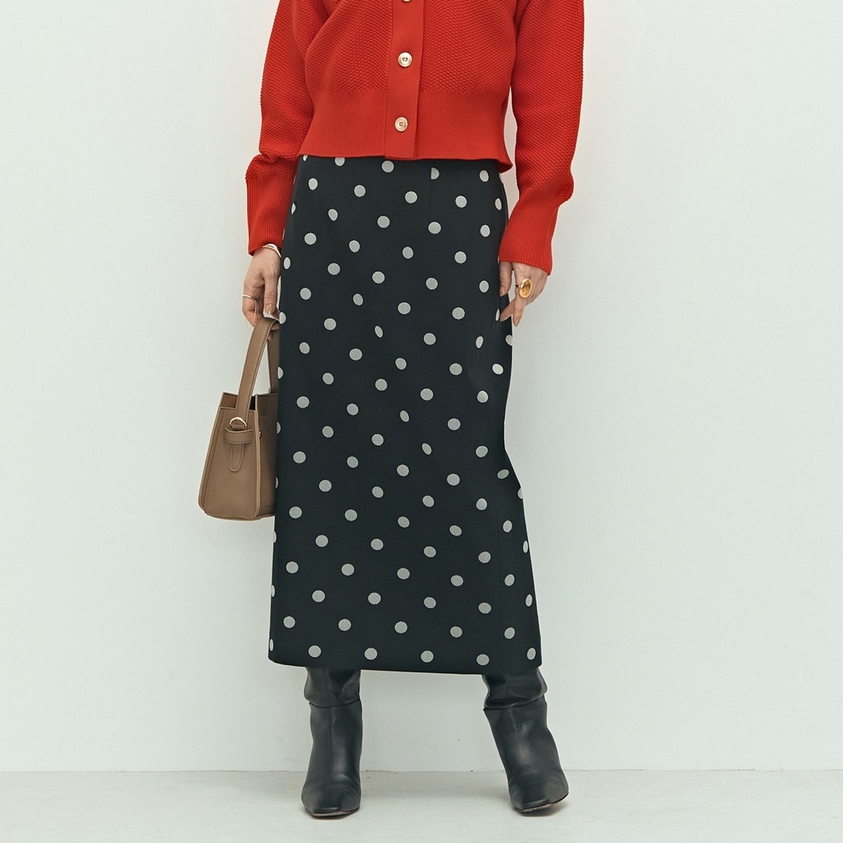 【未使用タグ付き】NOLLEY'S ウォッシャブルタックフレアシアースカート セットアップ対応》ウォッシャブルタックフレアシアースカート