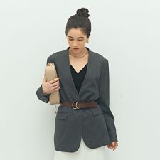 【WEB STAFF守屋☆別注】《セットアップ対応》ウォッシャブルソフトシャンブレーノーカラージャケ