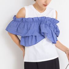 マルチWAYストライプフリルトップス