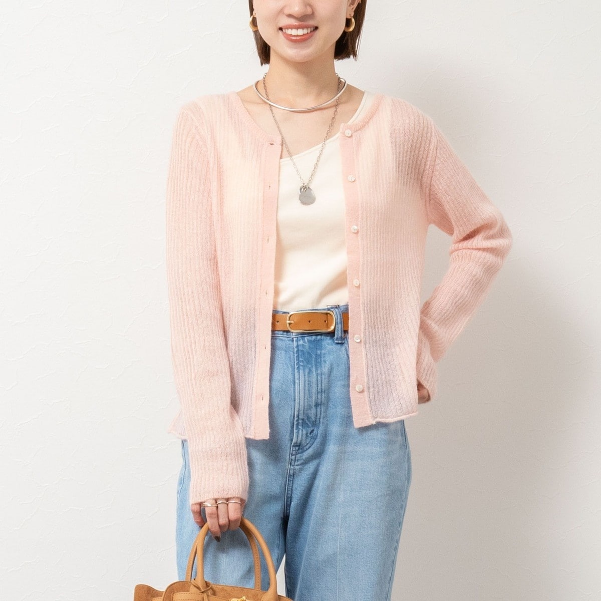 リエミラー（Rie Miller）/シアーモヘヤ2WAYリブボートネックカーディガン シアーモヘヤ2WAYリブボートネックカーディガン | リエミラー(Rie