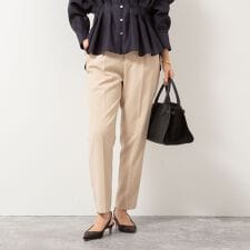 ウォッシャブル麻調スリムパンツ